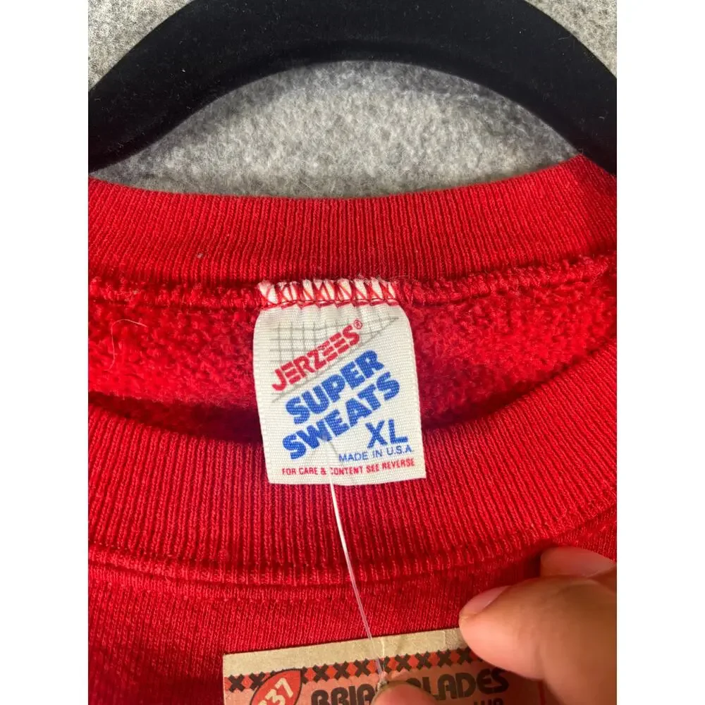 VINTAGE 90s Wisconsin Badgers Sweatshirt Mens XL Red Rose Bowl Crewneck Fleece - Picture 8 of 8